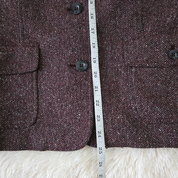 L.L. Bean's Womens Brown Tweed Wool Blend Blazer size LP - Picture 9 of 14